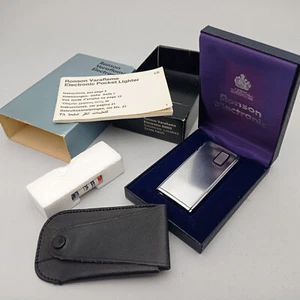 RONSON VARAFLAME ELECTRONIC POCKET LIGHTER WITH ORIGINAL BOX PAPER VTG 70S NOS - Picture 1 of 12