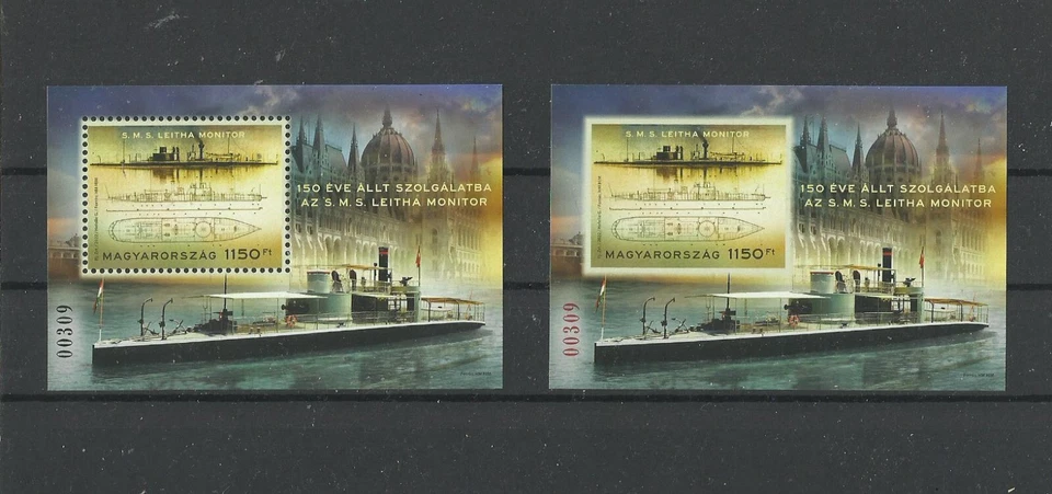 GB 2241.Hungría 2022 SMS LEITHA MONITOR ENTRÓ EN SERVICIO 150 Y Perf &Imperf MNH Foto 1 de 1
