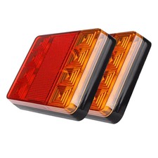 2X 8 LED Car Tail Light Rear Stop Tail Brake Indicator Trailer Lorry Truck Lamps