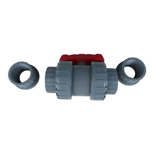 Figure 350NA 1-1/4 in. Plastic Full Port NPT x Socket Weld 150# Ball Valve - Picture 1 of 10