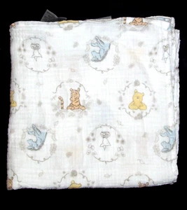 Disney Aden Anais Winnie the Pooh Baby Blanket Muslin Swaddle Pooh Eeyore Piglet - Picture 1 of 2