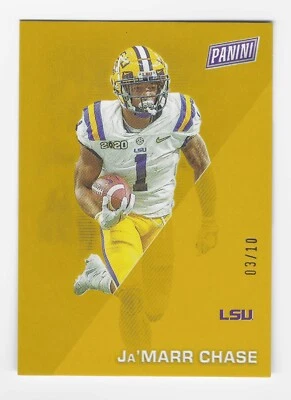 2022 Panini Father's Day #36 Ja'Marr Chase Yellow 03/10 SSP - Image 1 of 2