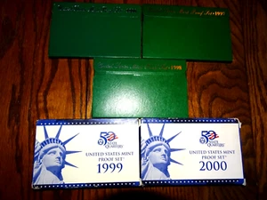 lot of 5 proof sets 1996 through 2000 US state quarters - Picture 1 of 3