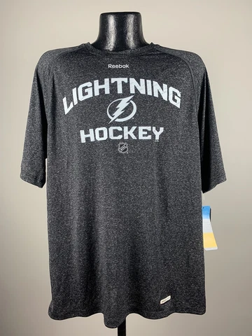 Men's Reebok Center Ice Tampa Bay Lightning Grey Speedwick Performance Tee NWT M Cover