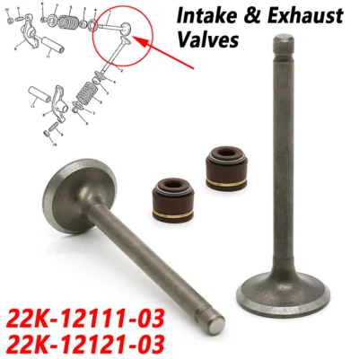 For Yamaha Badger Grizzly Raptor YFM80 Intake & Exhaust Valve Kit #22K-12121-03 - Image 1 of 4