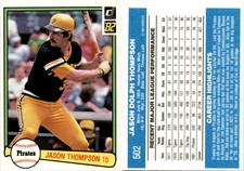 Jason Thompson 1982 Donruss Baseball Card 502 Pittsburgh Pirates