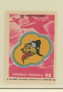 Mr Fancy Cancel WW II Combat Insignia Lbl 36th Pursuit Squad #98 No Gum #48 - Picture 1 of 1