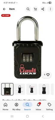 Realtor Lock Box 3 Letter Resettable Combination Padlock For Hiding Keys - Image 1 of 4