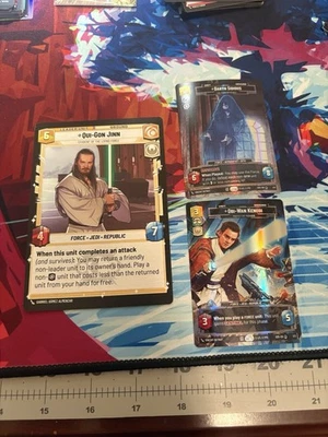 Qui-Gon Jinn, Darth Sidious, Obi-Wan Kenobi Star Wars Unlimited Gift Box Promos - Image 1 of 2