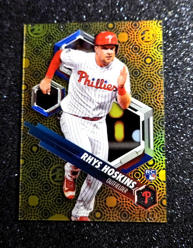 2018 Topps High Tek RC Rhys Hoskins Rookie Gold Diffractor /50 SSP #RHT-RH 💥💥 - Image 1 of 4