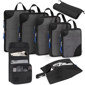 Compression Packing Cubes 8 Set, Suitcase Organizers, Luggage Organizer Bags ... - Picture 1 of 7