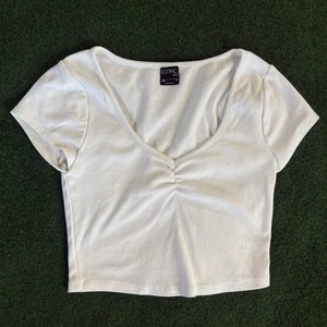 Est. Pac 1980 Fleur Cinched Kurzarm Crop Top, XS, weiß. Top Zustand - Bild 1 von 9
