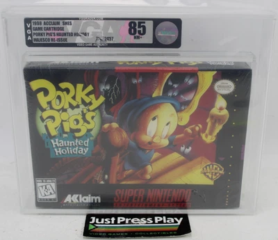 Porky Pig's Haunted Holiday Nintendo SNES Fact. Sealed VGA Graded 85 NM+ - Image 1 of 4