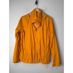 Columbia Womens Rain Hooded Yellow Jacket Size Medium Regular Nylon Outdoor - Picture 1 of 7