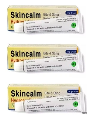 3x Hydrocortison Cream - 10g tube Itching Bites sting - Skincalm Expires 07/2029 - Image 1 of 3