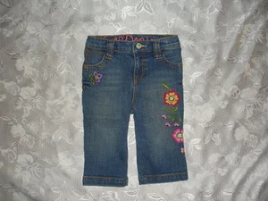 Jean CAPRIS VINTAGE Niñas BABY GAP Bordado Flores 18-24 M Ajustable Cintura - Imagen 1 de 1