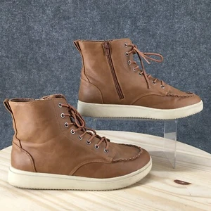 Rocket Dog Boots Womens 11 Combat Brown Faux Leather Lace Up Comfort Casual - Picture 1 of 16