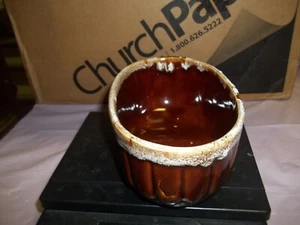 Brush McCoy 804 footed planter 7-1/8 x 4-1/2 x 3-1/8" brown drip glazed - Picture 1 of 3