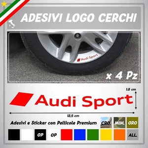 ADESIVO CERCHI AUDI SPORT S LINE ruota in lega A3 A4 A5 A6 TT Q3 S-line A1 vinyl - Picture 1 of 1