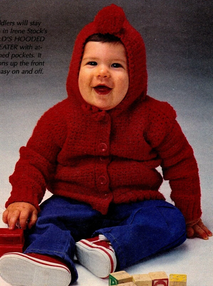 TODDLER'S Hooded Sweater/Baby/Crochet Pattern INSTRUCTIONS ONLY - Image 1 of 1