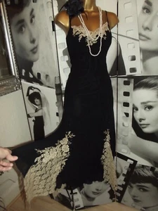 Flawed WALLIS❤️Black 1920's Deco Beaded vintage style Gatsby Dress 16 - Picture 1 of 7