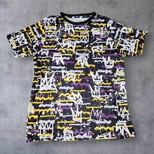 Fresh Prints Of Bel Air Drill Clothing T-shirt Men's M Crowns AOP Lakers Colors - Picture 1 of 6