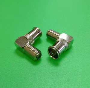 (1 PC) Right Angle Quick Push On F Male to F Female Connector - Picture 1 of 1
