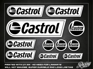 Pegatinas/calcomanías Castrol blanco y negro - 11 pegatinas impresas y cortadas de alta calidad - Imagen 1 de 1