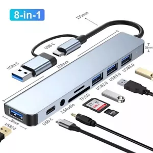 8 in 1 Multiport USB-C Hub 4K USB C Adapter Type C To USB 3.0 For Macbook Pro/Ai - Picture 1 of 7