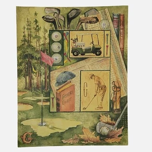 Anita Phillips Canvas Golf Digest Print Wall Art Course Clubs Bag Cart Golfer - Picture 1 of 5
