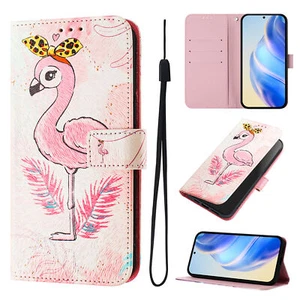 For Various Phone Painted Hot Cute Card Wallet Bag Case Stand Cover Women Girls - Picture 1 of 24