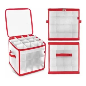Translucent Baubles Storage Box Folding Xmas Ornament Storage Box Holiday - Picture 1 of 12