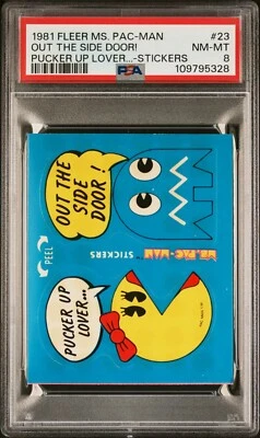 1981 FLEER MS. PAC-MAN STICKER PUCKER UP LOVER... #23 | PSA 8 NM-MT POP 3 RARE - Image 1 of 4