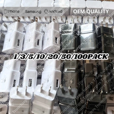WHOLESALE USB A Power Adapter US Block Fast Charging For Samsung Android iPhone - Image 1 of 4