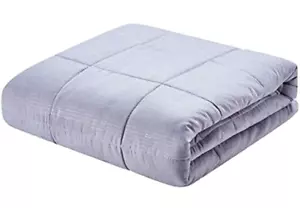 Schwere Decke in Jacquard gewebtes Streifenmuster 48x72 Twin grau 15 Pfund, D3 - Bild 1 von 4