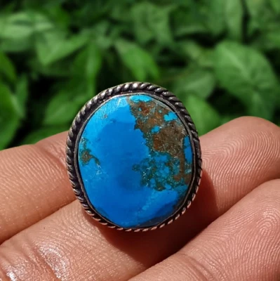 Anillo Good Look Turquesa Piedras Preciosas Chapado en Plata de Ley 925 Joyería EE. UU. TALLA 7" Foto 1 de 4