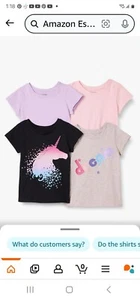  New Spotted Zebra Girls XXL 14/16 Short Sleeve Casual Crew Neck T-Shirts 4 Pk  - Picture 1 of 4