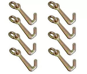 8 Pack G70 Heavy Duty Towing Mini J Hook for Car Hauler Wrecker Towing Truck - Foto 1 di 7