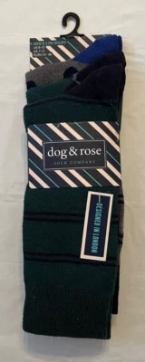 Calcetines cortos para hombre Dog & Rose 3 pares Argyle a rayas Poka Dot zapatos talla 8-12 Foto 1 de 4