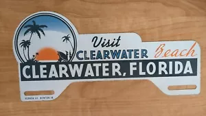 Metal License Plate Topper Visit Clearwater Beach Florida Vernon Co Newton IA - Picture 1 of 2