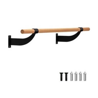 Barra de balé de faia montada na parede 4' fitness ioga dança barra com suportes de metal resistentes - Imagem 1 de 4