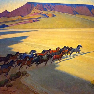 Wild Horses of Nevada by Maynard Dixon Western Giclee Art Print + Ships Free - Picture 1 of 3