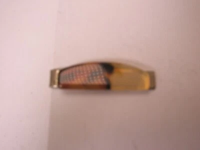 1-1/4" Blonde Agate Thin Design Vintage SMALL Tie Bar Clip - Image 1 of 4