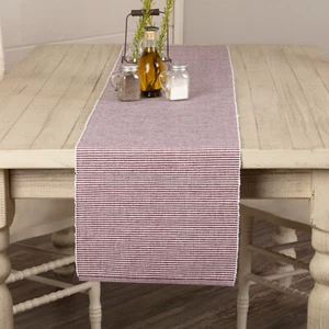 Ashton Burgundy Ribbed RUNNER 13x72 Country Cottage Striped - Picture 1 of 3