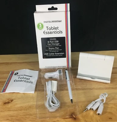 Digital Gadgets Tablet Essentials - Stand, Car Charger, Stylus, USB Extension - Image 1 of 3