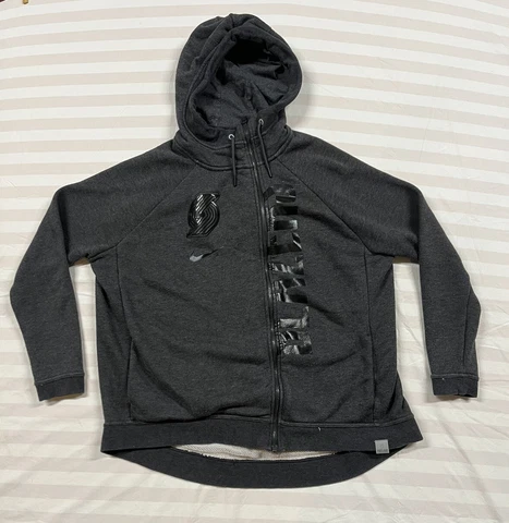 Nike Portland Trail Blazers Zipup Sweatshirt Gray Size Mens Large Cover