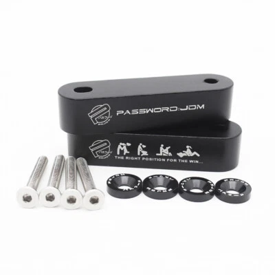 Black JDM Aluminum Billet Hood Vent Spacer Riser Kit For Honda Civic Acura - Image 1 of 4