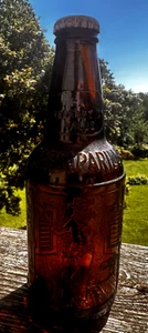 Vintage Sarsaparilla Amber Glass Soda Bottle Sioux City Cowboy Saloon Embossed - Picture 1 of 6