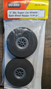 Du-Bro #300SL  3" Diamond Super Lite Wheels Model Airplane New in Package NEAT! - Picture 1 of 6