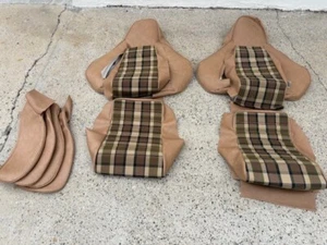 PORSCHE 911 944 TURBO UPHOLSTERY SEAT KIT SET TARTAN PLAIDS/GER VINYL BEAUTIFUL - Foto 1 di 15